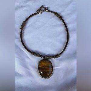 Lucky Brand Tiger Eye and Dragon pendant